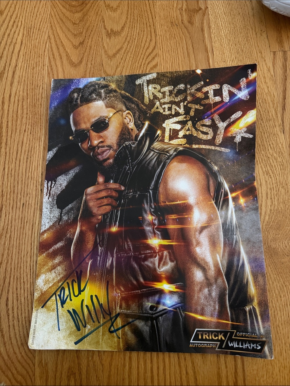 Trick Williams poster with his autograph